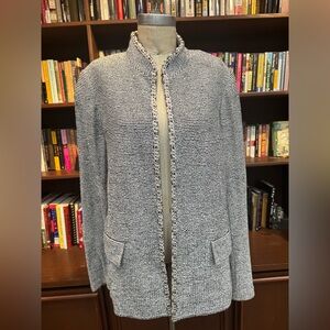 NWT St John Collection Chic Black and White Textured Jacket 16